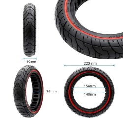 Ultraleicht Vollrad 9,2x2-6,1/B34 - rote Linie [Ewheel]