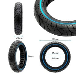 Ultraleicht Vollgummirad 9,2x2 - blaue Linie [Ewheel]