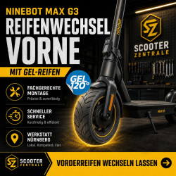 Ninebot MAX G3 GEL-Reifenwechsel vorne – E-Scooter Werkstatt Nürnberg