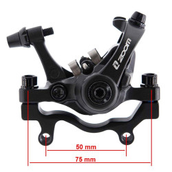 Schwarz Mechanische Bremssattel DB680/RT004-M02 L 70mm [Zoom] - Mit Halterung F180/R160 | E-Scooter Werkstatt Nürnberg