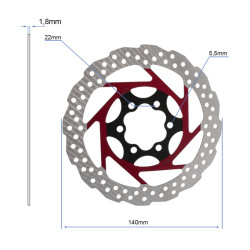 Bremsscheibe V2 6H 140mm Rot | E-Scooter Werkstatt Nürnberg