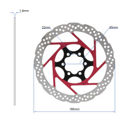 Bremsscheibe V2 6H 160mm Rot | E-Scooter Werkstatt Nürnberg