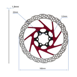 Bremsscheibe V2 6H 180mm Rot | E-Scooter Werkstatt Nürnberg