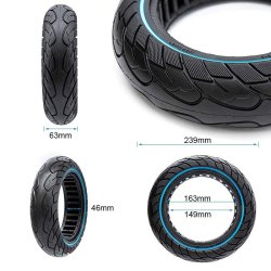 Ultraleichte Vollgummireifen 10x2,5-6,5/B44 - blaue Linie [Nedong]