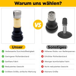 Tubeless Ventile 2-er Set für Ninebot Max G30, G2, F-Serie, Trittbrett, VMAX VX2