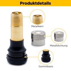 Tubeless Ventile 2-er Set für Ninebot Max G30, G2, F-Serie, Trittbrett, VMAX VX2