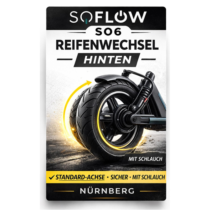 Soflow SO6 E-Scooter Reifen S06 und Schlauch Wechsel Service Hinten