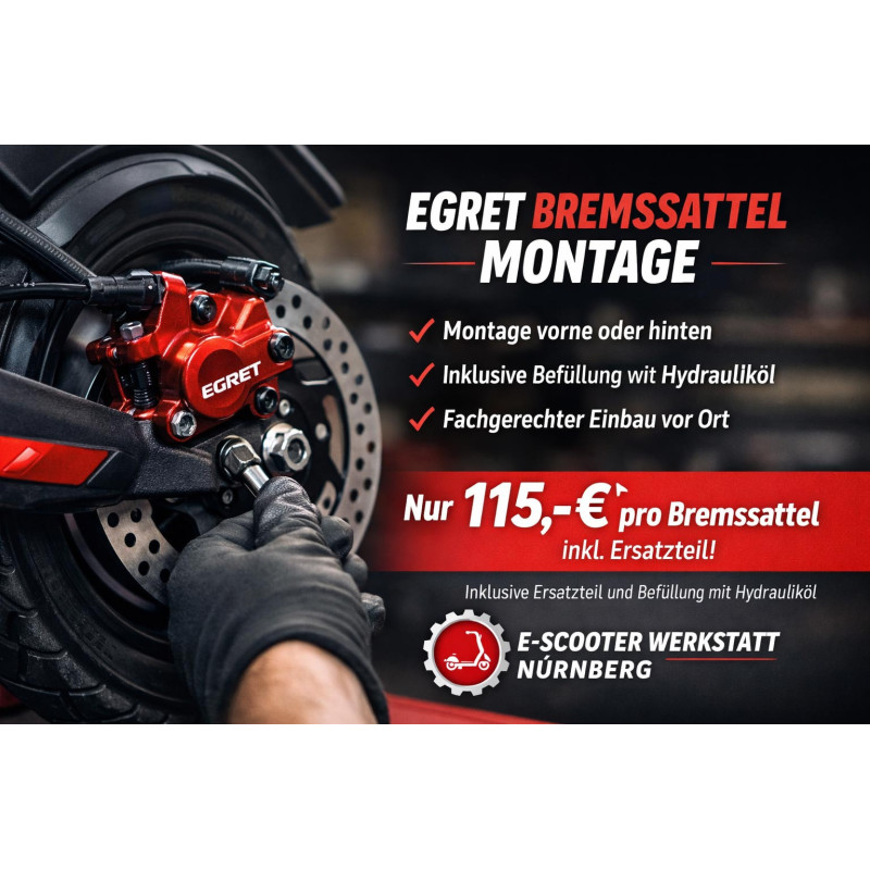 EGRET Bremssattel vorne und hinten inkl. Ersatzteile montieren – E-Scooter Werkstatt Nürnberg