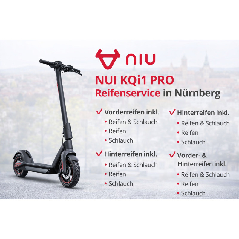 NUI KQi1 Pro Vorderreifen inkl. Reifen | E-Scooter Werkstatt Nürnberg