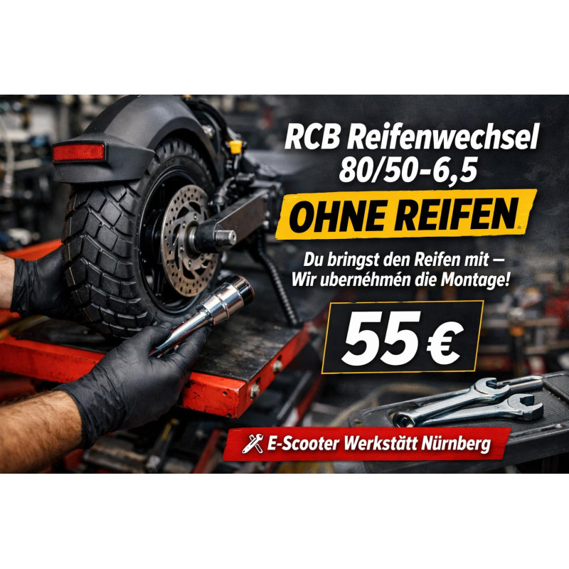 RCB Reifenwechsel 80/50-6,5 ohne Reifen – E-Scooter Werkstatt Nürnberg