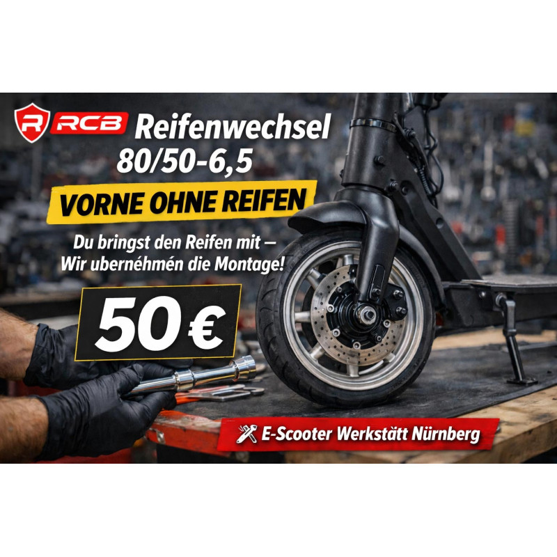 RCB Reifenwechsel vorne ohne Reifen – E-Scooter Werkstatt Nürnberg