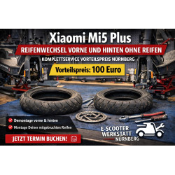 Xiaomi Mi5 Plus Reifenwechsel vorne und hinten ohne Reifen – E-Scooter Werkstatt Nürnberg