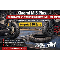 Xiaomi Mi5 Plus Reifenwechsel vorne und hinten inkl. GEL Reifen – E-Scooter Werkstatt Nürnberg