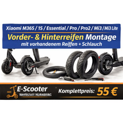Xiaomi M365 / 1S / Pro / Pro2 / Mi3 Vorder- & Hinterreifen Montage mit vorhandenem Reifen+Schlauch – E-Scooter Werkstatt Nürnber