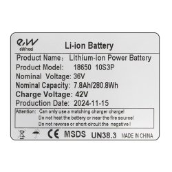 Akku 36v 7,8 Ah mit XT30 und JST Steckverbindern Ewheel