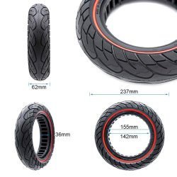 Ultraleicht Vollgummirad 10x2,5-6,1/B34 - rote Linie [Nedong]