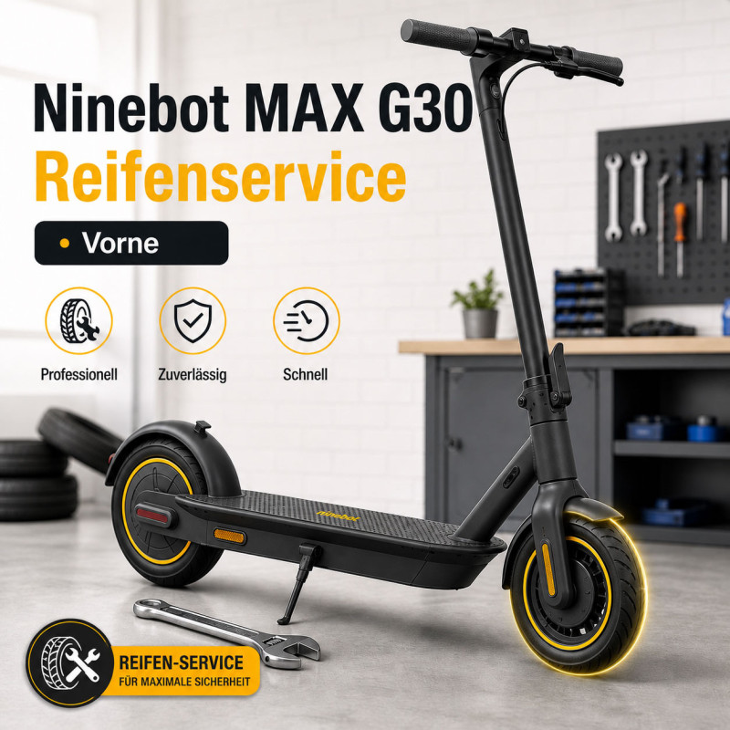 Ninebot MAX G30 Reifenservice vorne – E-Scooter Werkstatt Nürnberg