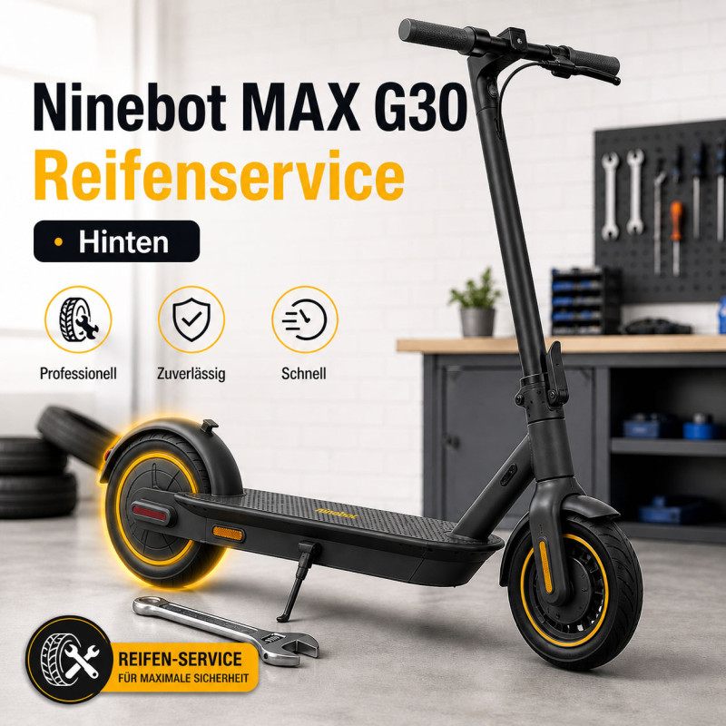Ninebot MAX G30 Reifenservice hinten – E-Scooter Werkstatt Nürnberg