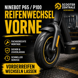 Ninebot P65 P100 Reifenwechsel vorne mit Gel – E-Scooter Werkstatt Nürnberg