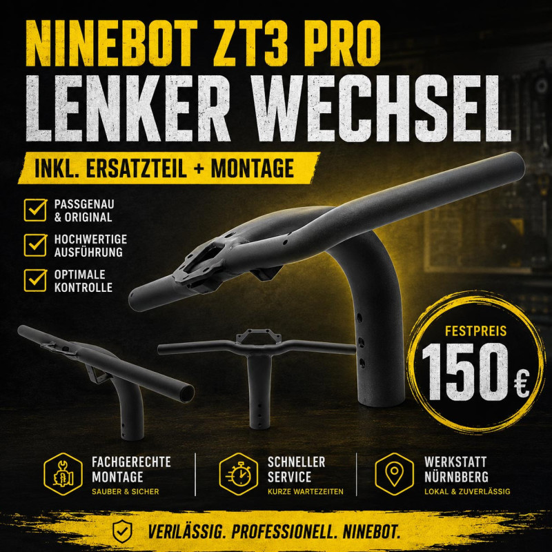 Ninebot ZT3 Pro Lenker tauschen – E-Scooter Werkstatt Nürnberg